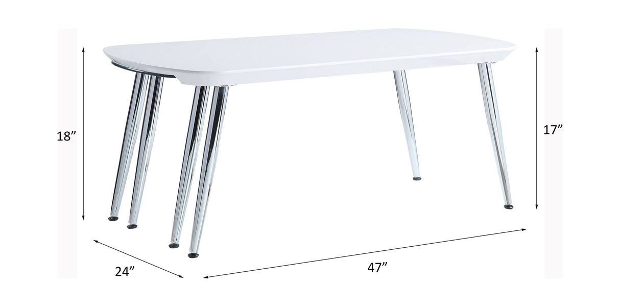 Patina - Coffee Table - White / Chrome by Urban Nest | Bel Furniture