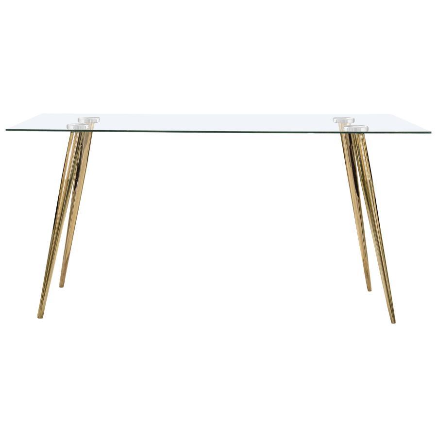 Gilman - Rectangular 64-inch Glass Top Dining Table by CoasterEssence | Bel Furniture