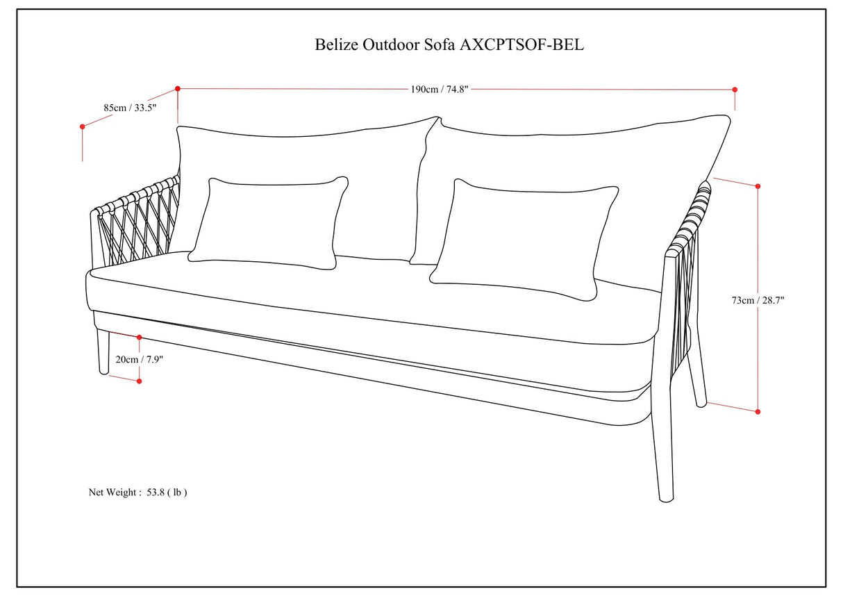 Belize - Outdoor Sofa - Sand Drift by Simpli-Home | Bel Furniture