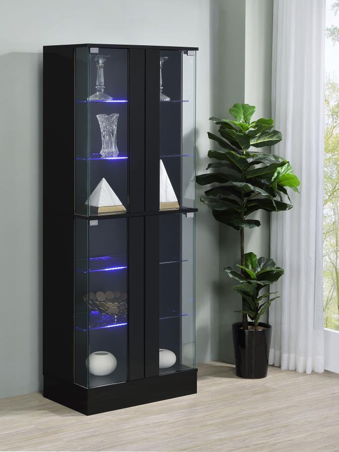 Cabra - 4-door LED Curio Display Cabinet by Coaster Fine Furniture | Bel Furniture
