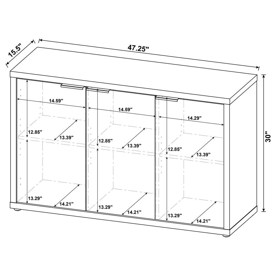 Pepita - 3 Door Engineered Wood Accent Cabinet - Mango Brown