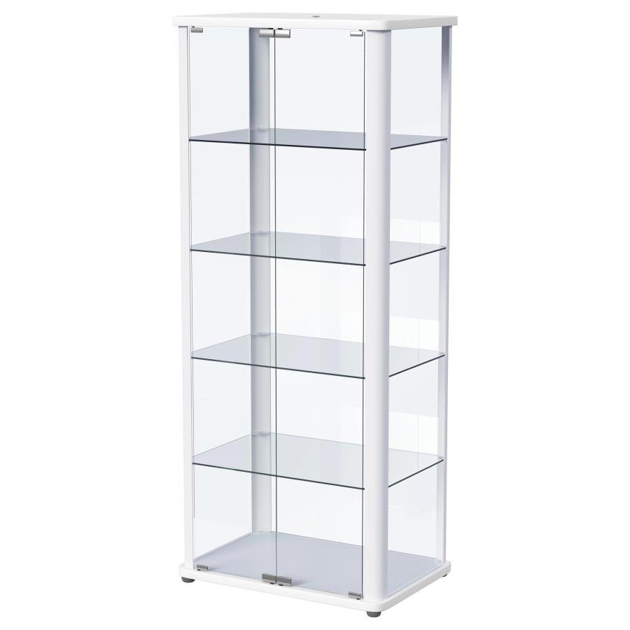 Aero - 5-Shelf Display Curio Cabinet With Led Lighting