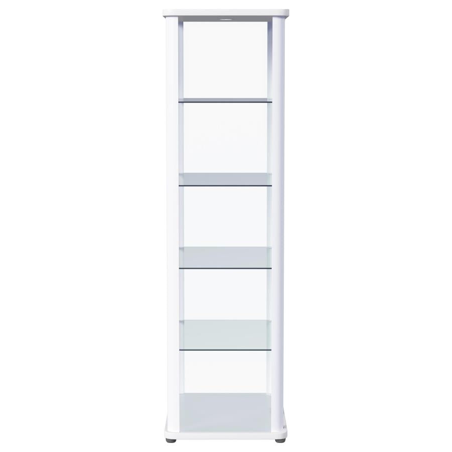 Aero - 5-Shelf Display Curio Cabinet With Led Lighting