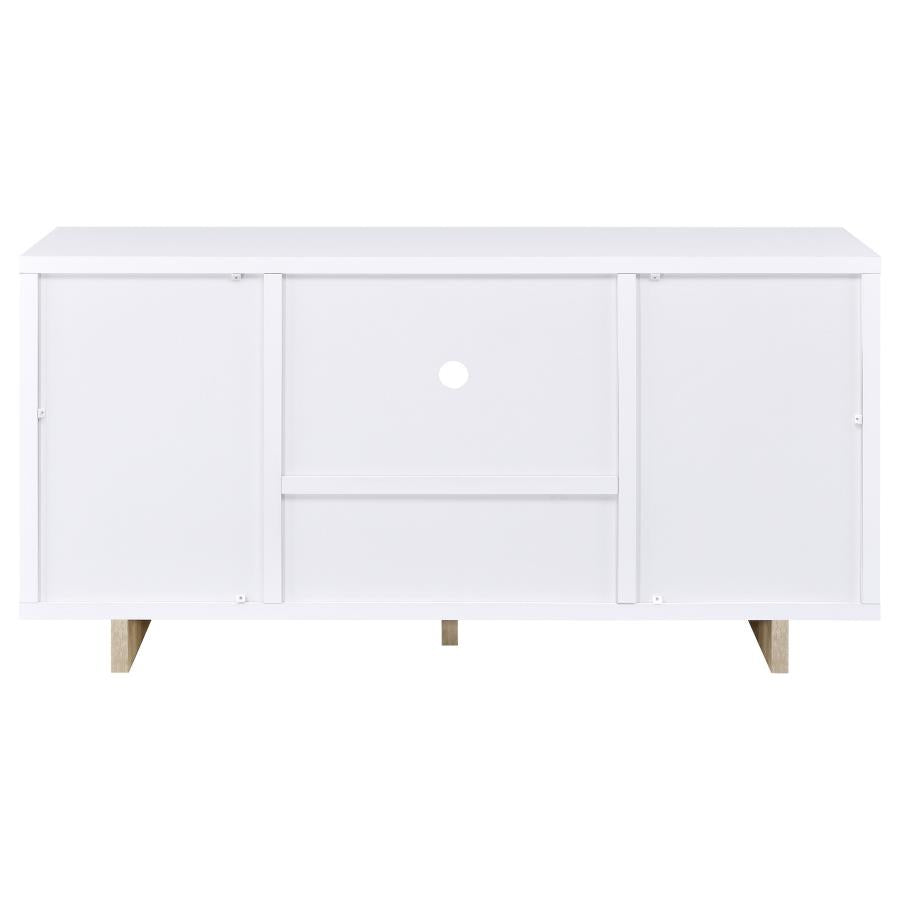 Dalton - 2 Door Storage Credenza - White And Distressed Pine