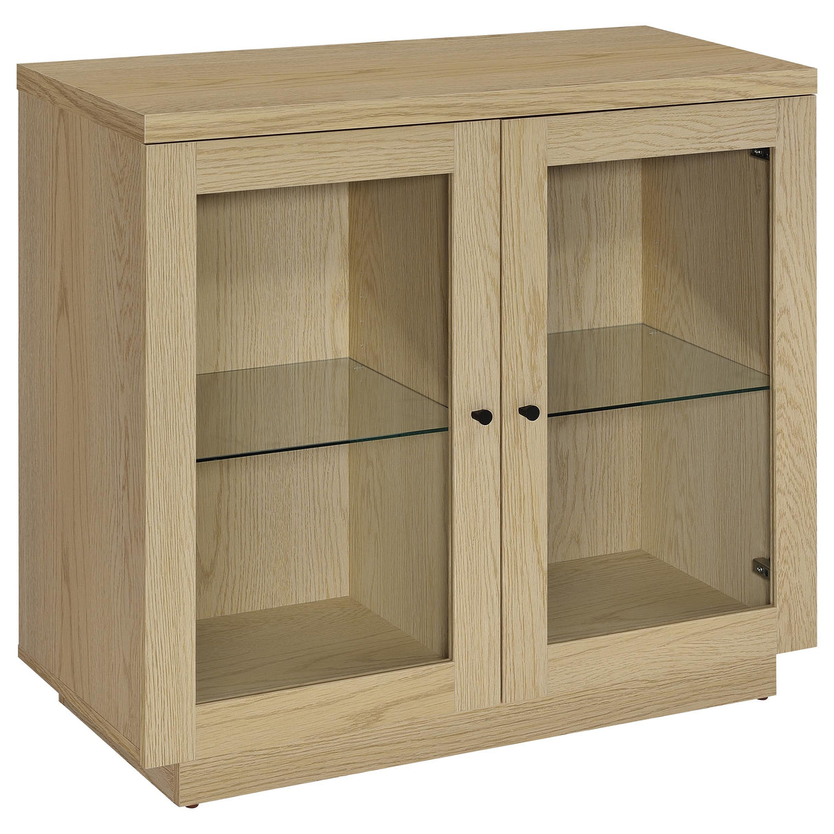 Tilbury - 2-Door Glass Front Accent Display Cabinet - Light Oak