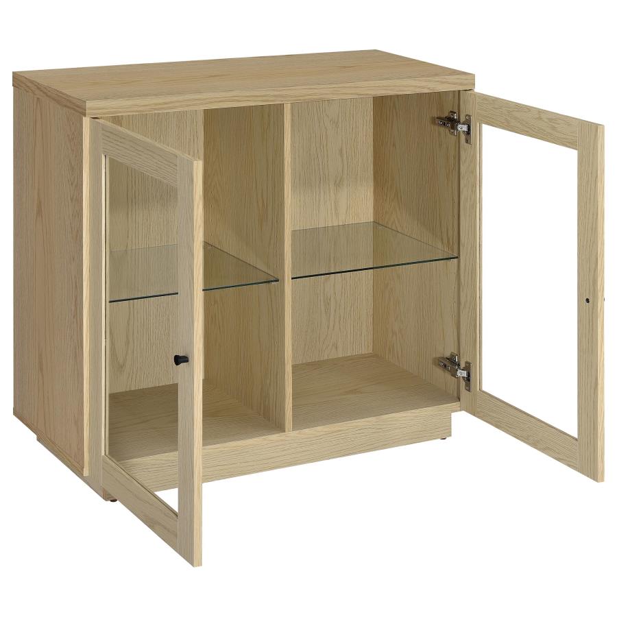 Tilbury - 2-Door Glass Front Accent Display Cabinet - Light Oak