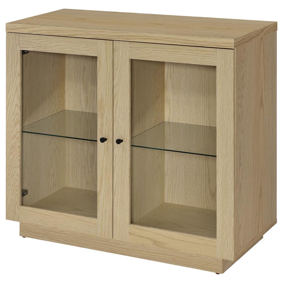 Tilbury - 2-Door Glass Front Accent Display Cabinet - Light Oak
