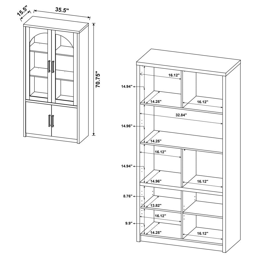 Riva - 4-Door Tall Accent Display Cabinet LED Lighting - Black