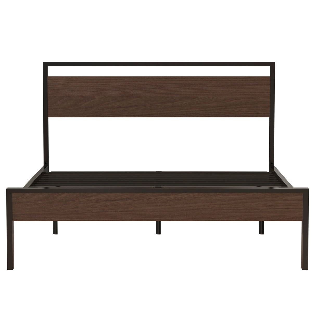 Ceres - Metal Bed With Wood Headboard & Footboard
