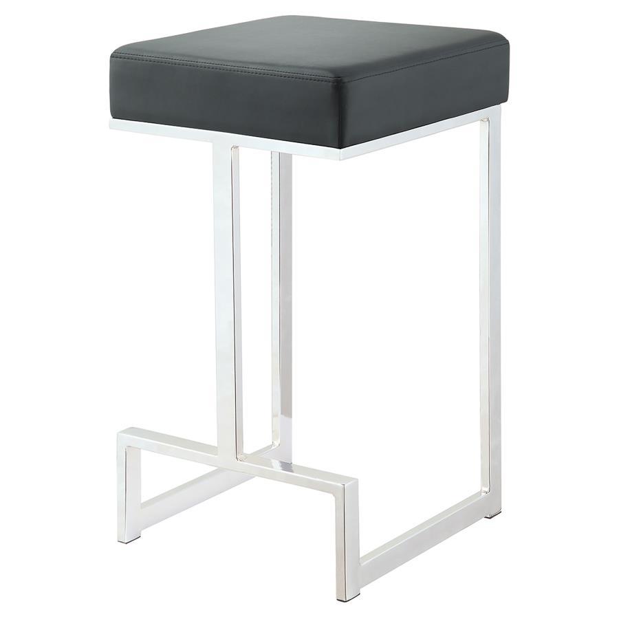 Gervase - Square Stool Black Counter Height (24"-27") by CoasterEveryday | Bel Furniture