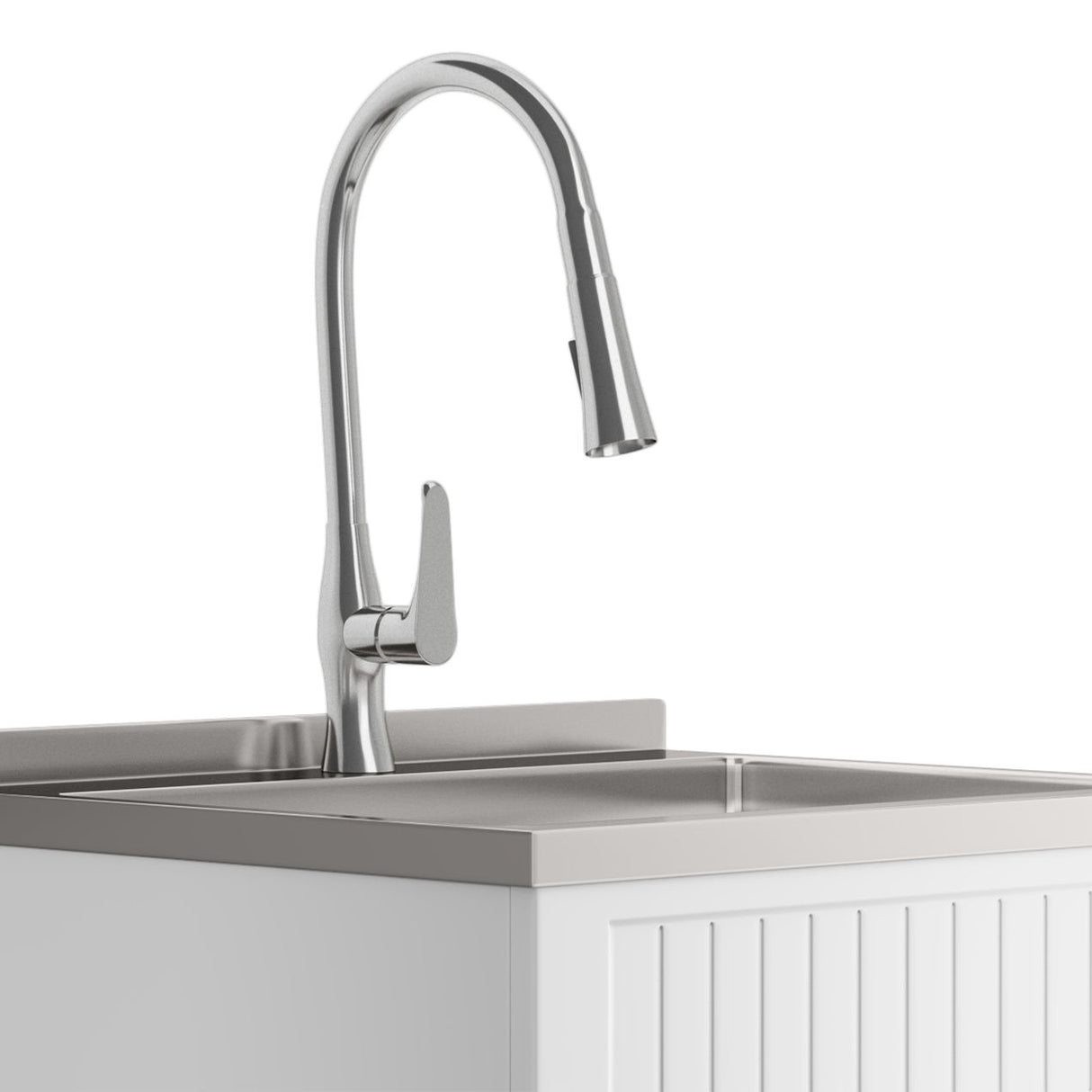 Beckham - Laundry Cabinet & Faucet And Stainless Steel Sink by Simpli-Home | Bel Furniture