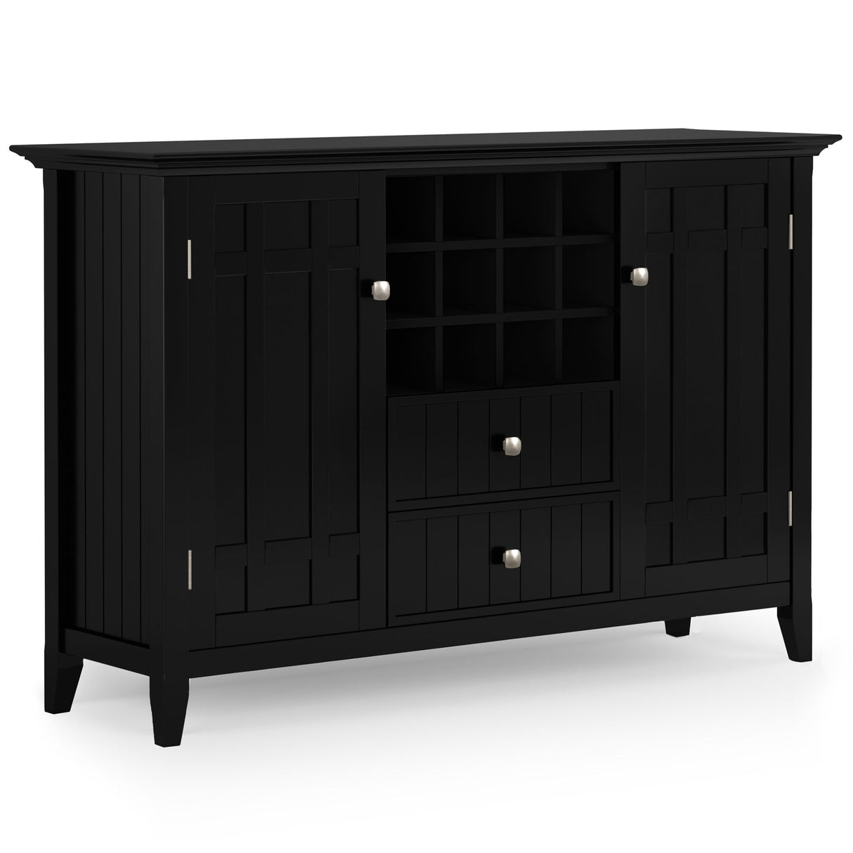 Bedford - Sideboard Buffet And Wine Rack Black by Simpli-Home | Bel Furniture