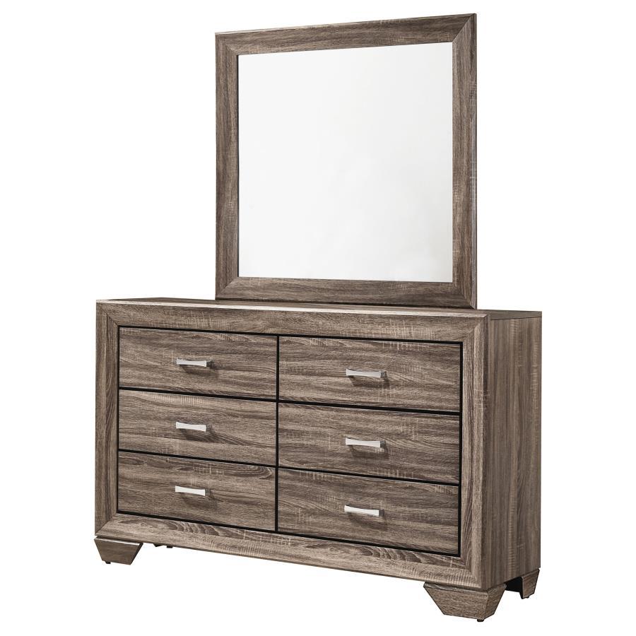 Kauffman - 6-Drawer Dresser with Mirror by CoasterEveryday | Bel Furniture