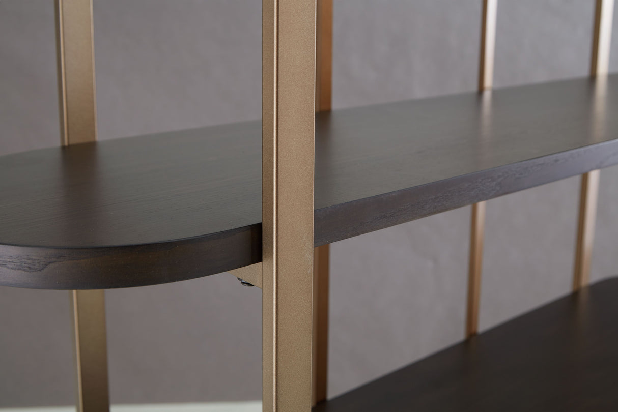 Brentmour - Brown / Gold Finish - Bookcase by Signature Design by Ashley® | Bel Furniture