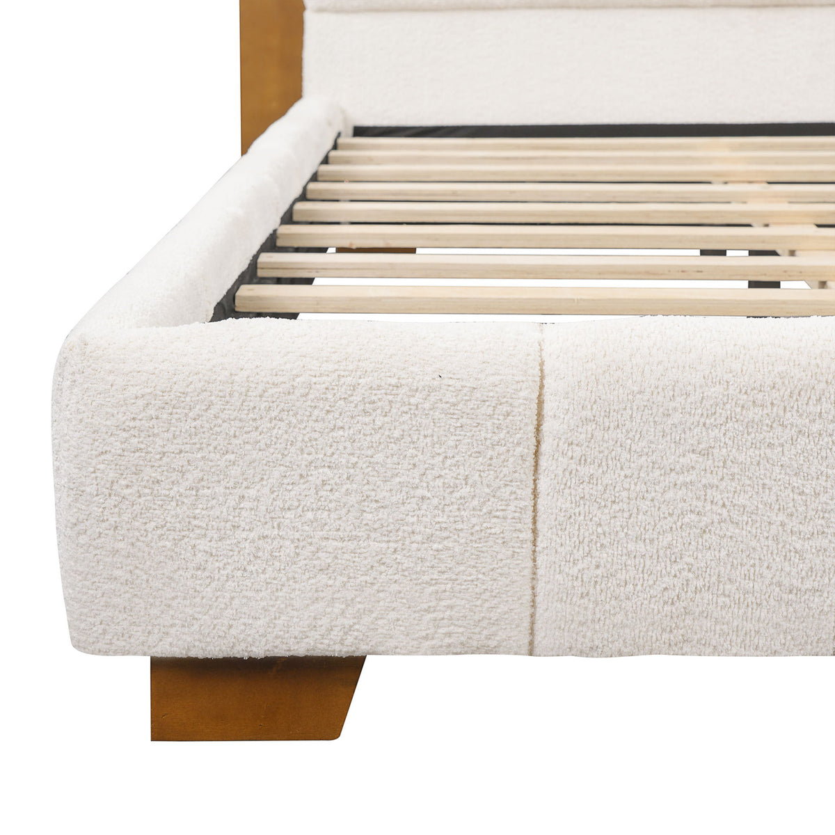 Modern Upholstered Platform Bed Frame With Built-In Reading Lights