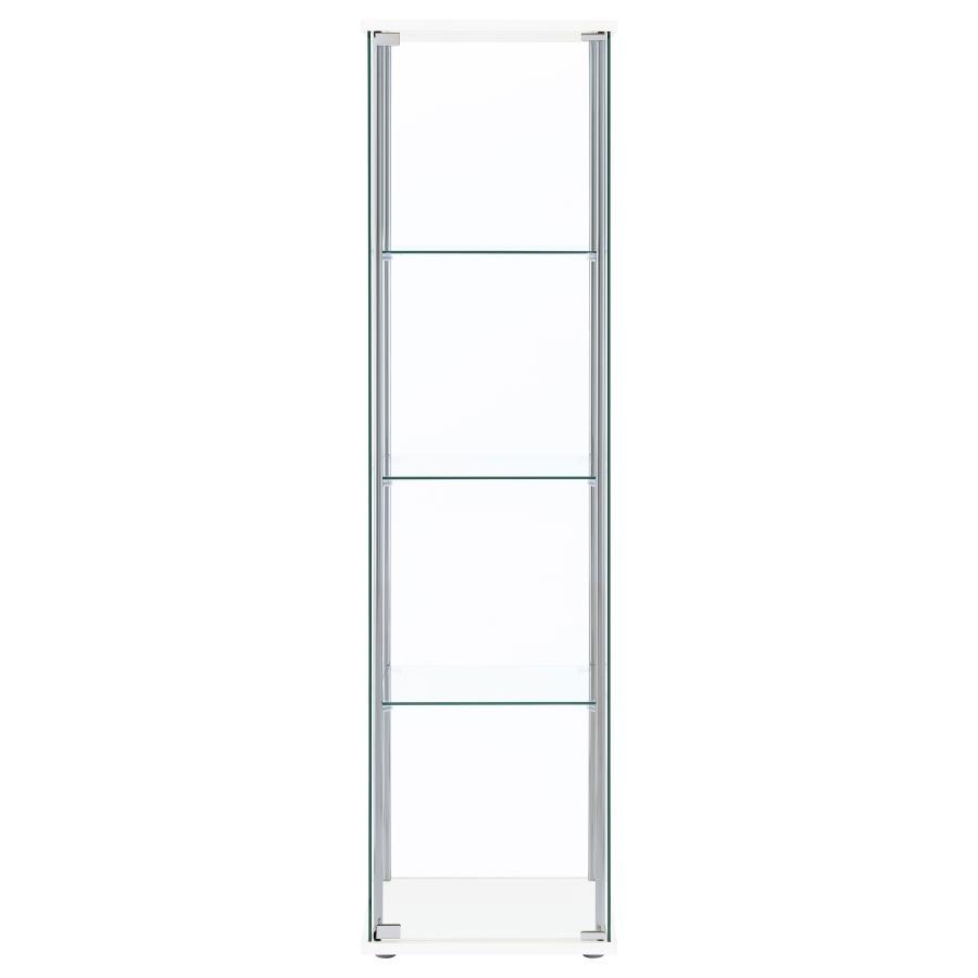 Bellatrix - 4-Shelf Clear Glass Curio Cabinet by CoasterEveryday | Bel Furniture