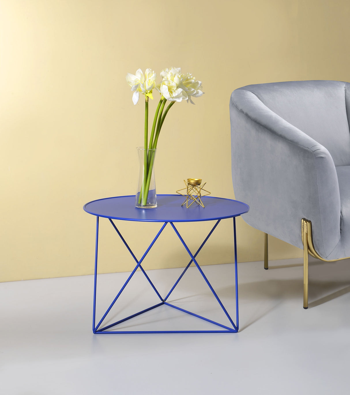 Epidia - Display & Utility Accent Table Blue by Urban Nest | Bel Furniture