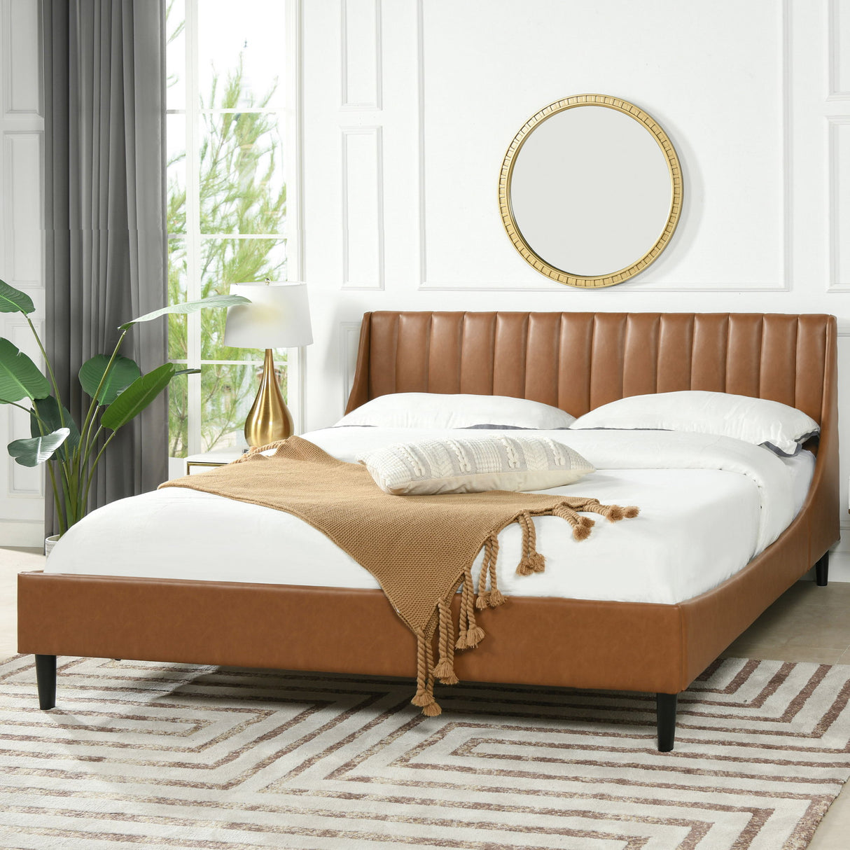 Aspen - Vertical Tufted Modern Headboard Platform Bed Set by Jennifer Taylor Home | Bel Furniture