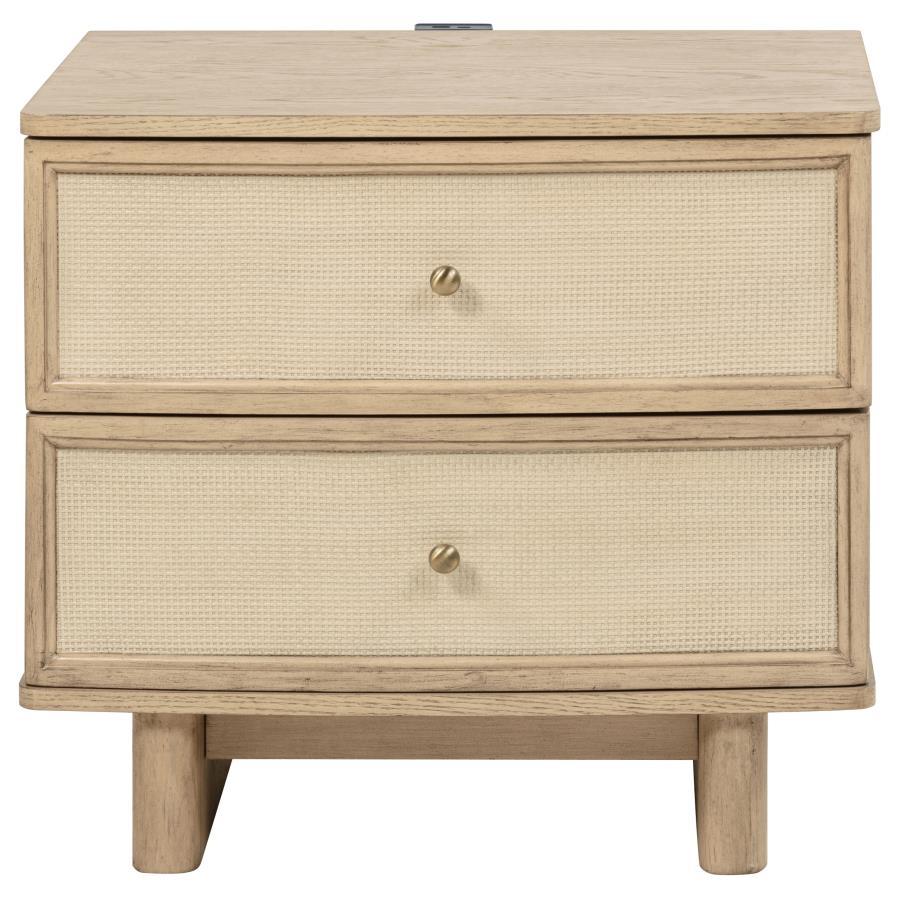 Kailani - 2-Drawer Nightstand Bedside Table - Beige Oak by Coaster Fine Furniture | Bel Furniture