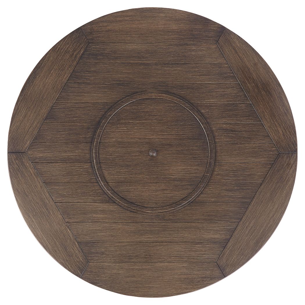 Paradise Trail - Medium Brown - Round Fire Pit Table by Signature Design by Ashley® | Bel Furniture
