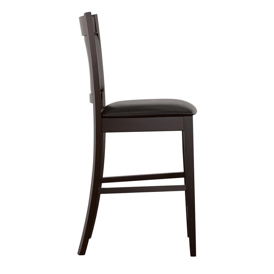 Jaden - Upholstered Counter Chair (Set of 2) - Black And Espresso by CoasterEveryday | Bel Furniture