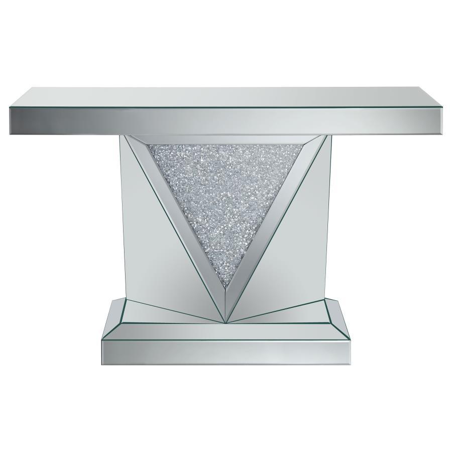 Amore - Mirrored Acrylic Entryway Sofa Console Table - Silver by CoasterElevations | Bel Furniture