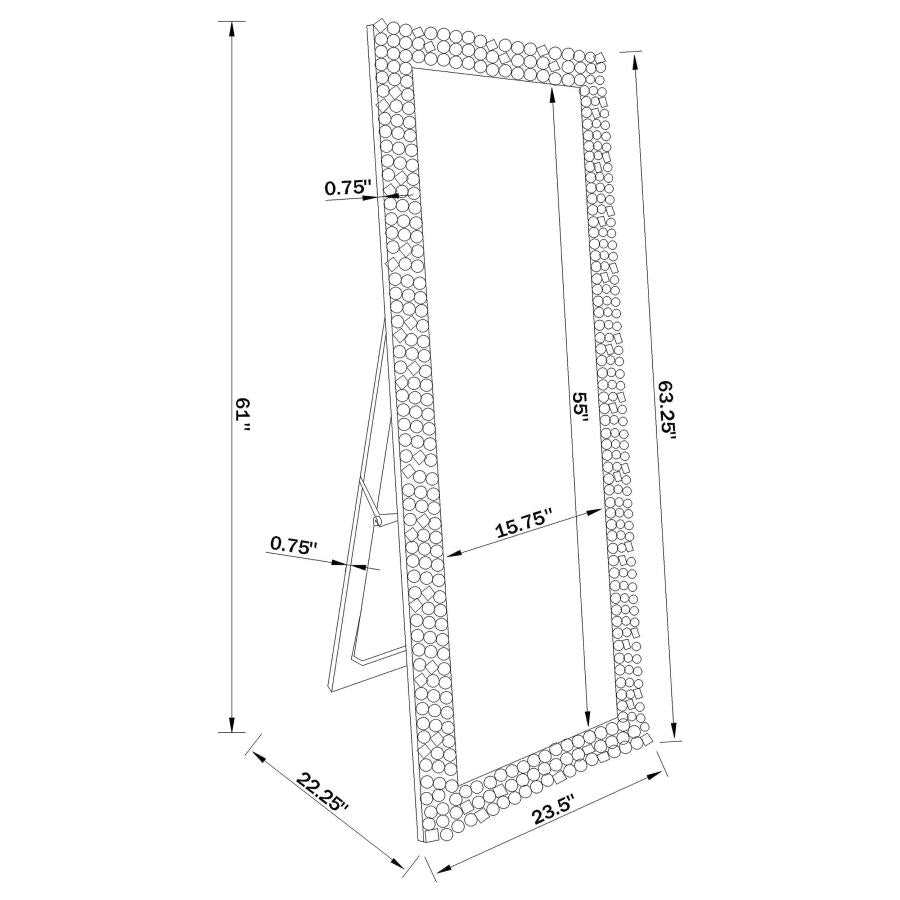 Mckay - Acrylic Frame Standing Mirror - Smokey Gray
