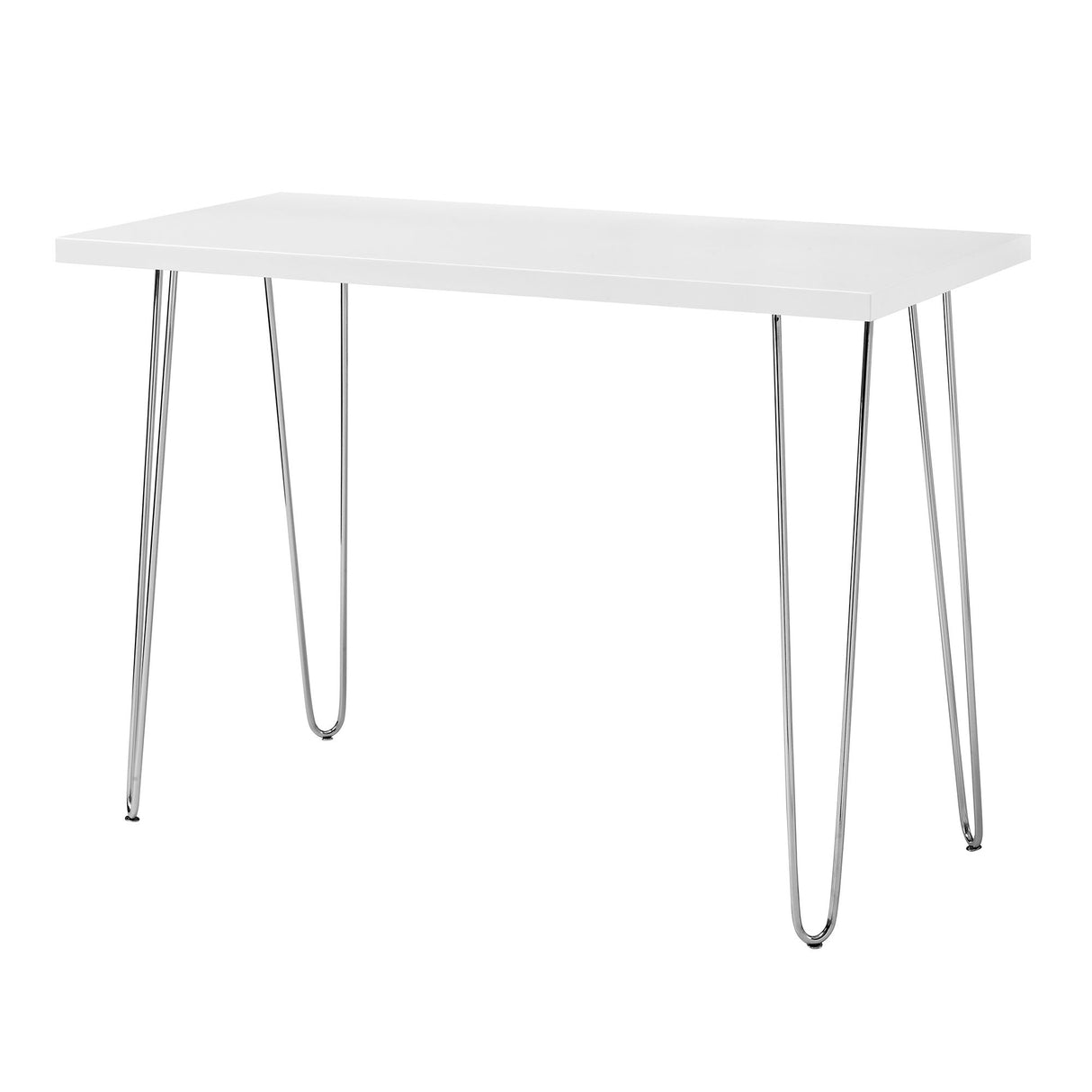 Mid-Century Modern Hairpin Leg Computer Desk - White by Walker Edison | Bel Furniture