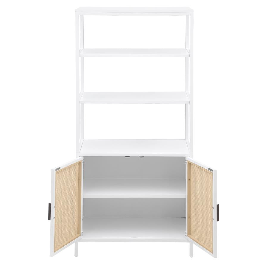 Amherst - 3-Shelf Radio Weave Cane Metal Accent Cabinet