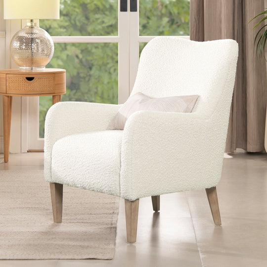 Nimbus - Curved Accent Chair - Ivory White by Jennifer Taylor Home | Bel Furniture