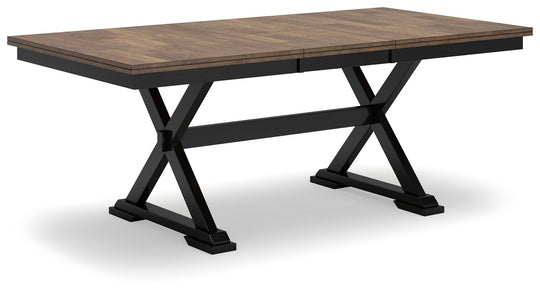 Wildenauer - Brown / Black - Rectangular Dining Extension Table by Signature Design by Ashley® | Bel Furniture