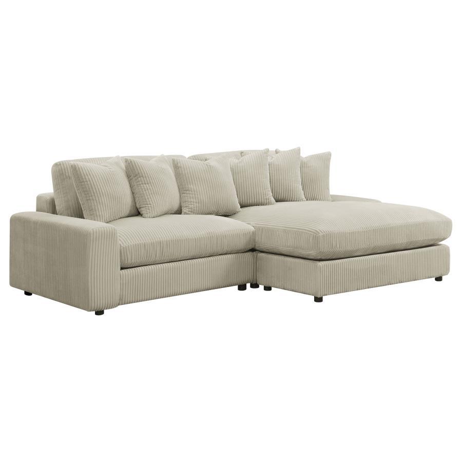 Blaine - Upholstered Reversible Chaise Sectional Sofa Beige by Coaster Fine Furniture | Bel Furniture