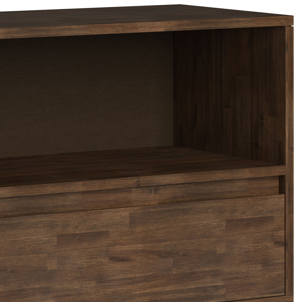 Chase - Low Bookcase - Rustic Natural Aged Brown by Simpli-Home | Bel Furniture