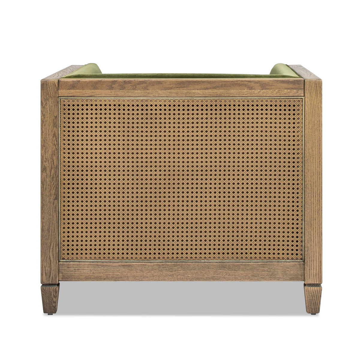 Georgia - Cane Tuxedo Armchair - Olive Green by Jennifer Taylor Home | Bel Furniture