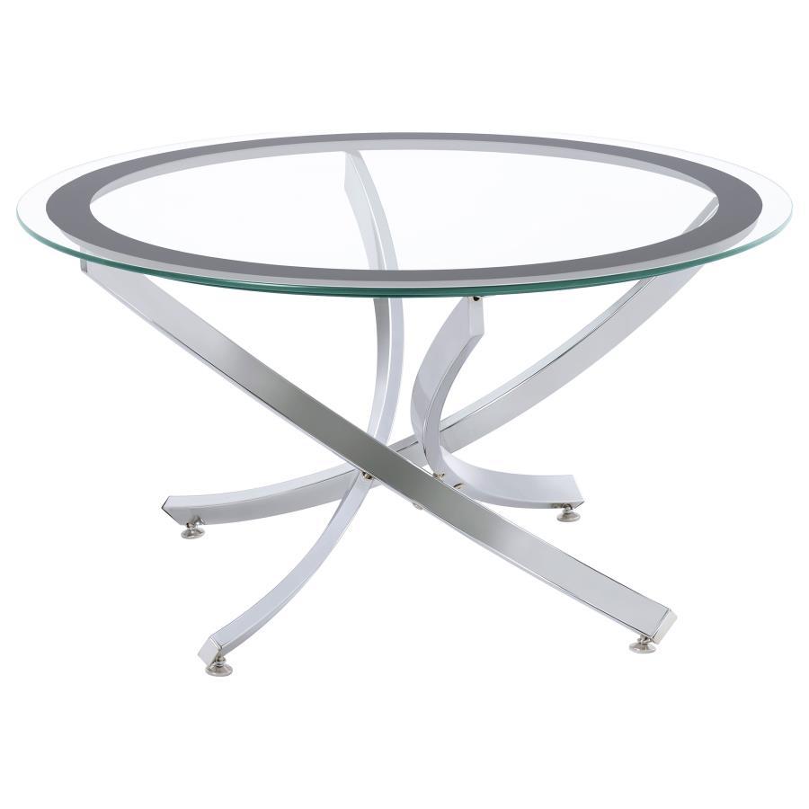 Brooke - Round Glass Top Coffee Table Set by Coaster Fine Furniture | Bel Furniture