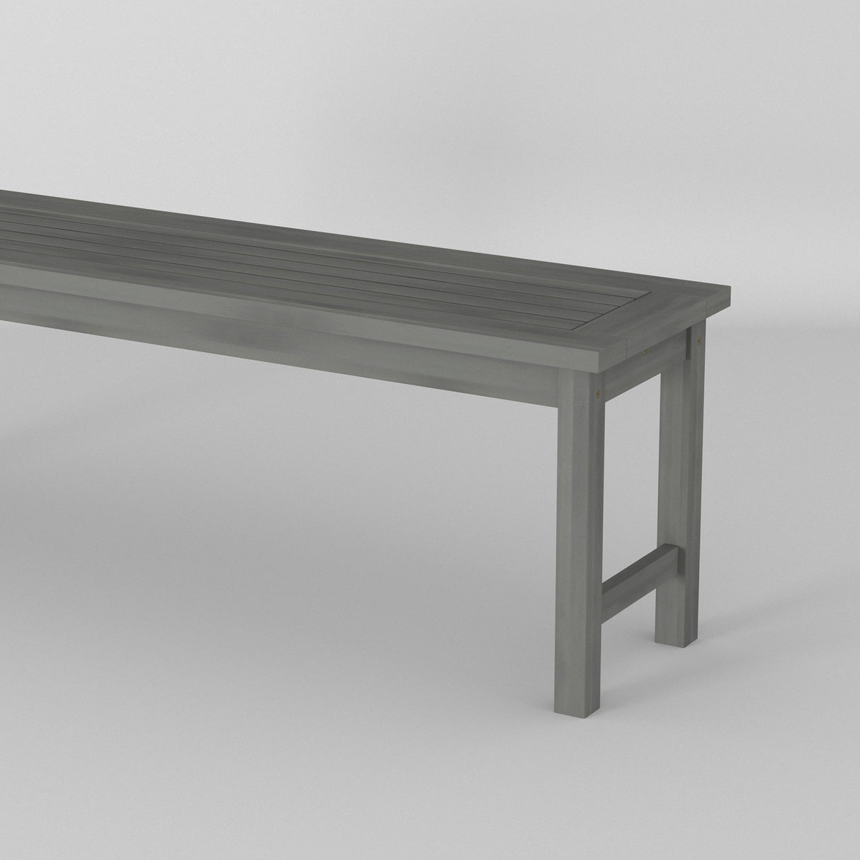 Modern Slat Top Solid Wood Patio Bench