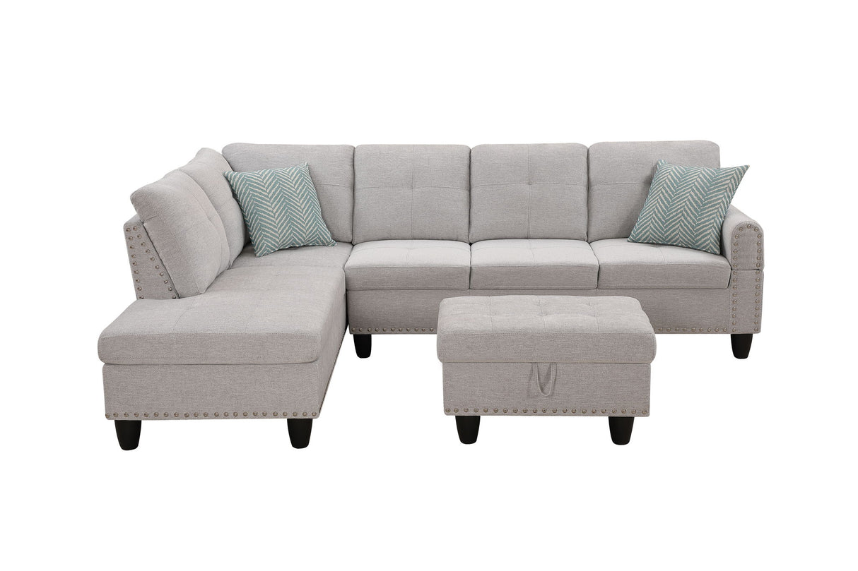 Alger - 98" Wide Left Hand Facing Sofa & Chaise With Ottoman by Cynthia's Furniture | Bel Furniture