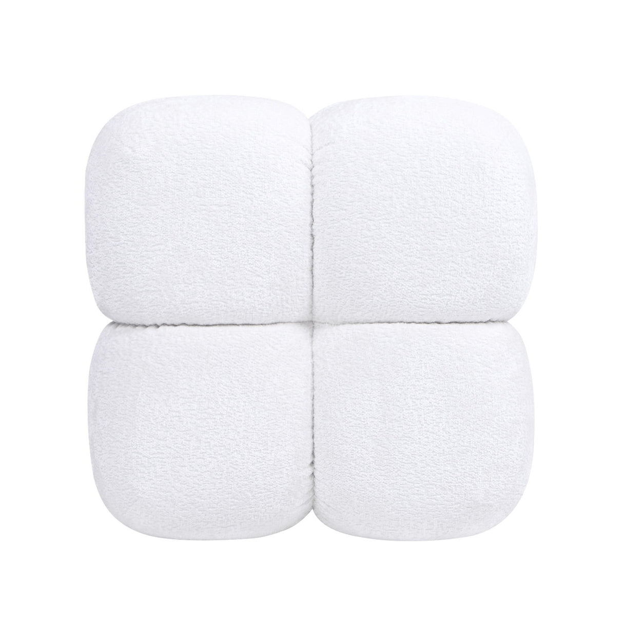 Pixel - Oversized Square Tufted Pouf Ottoman - Almond White by Jennifer Taylor Home | Bel Furniture