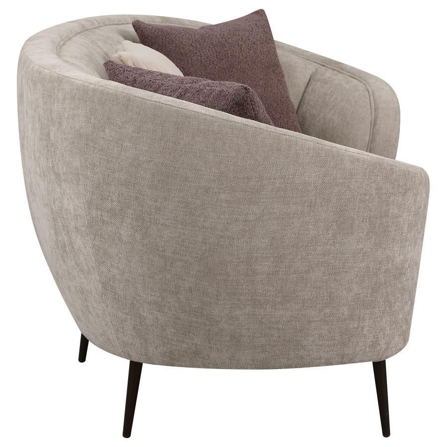 Ellorie - Upholstered Channel Back Curved Sofa - Beige by Coaster Fine Furniture | Bel Furniture