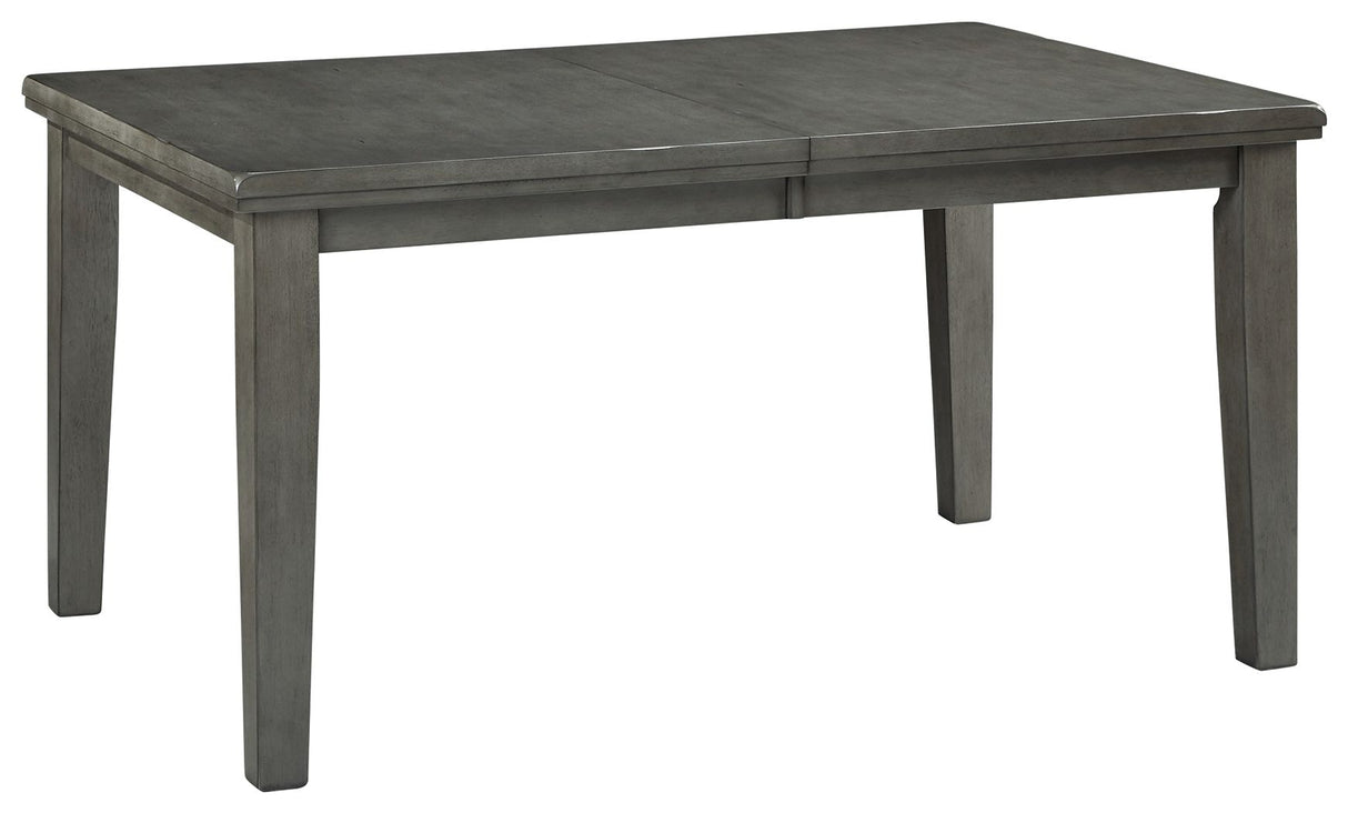 Hallanden - Gray - Rectangular Dining Room Butterfly Extension Table by Signature Design by Ashley® | Bel Furniture