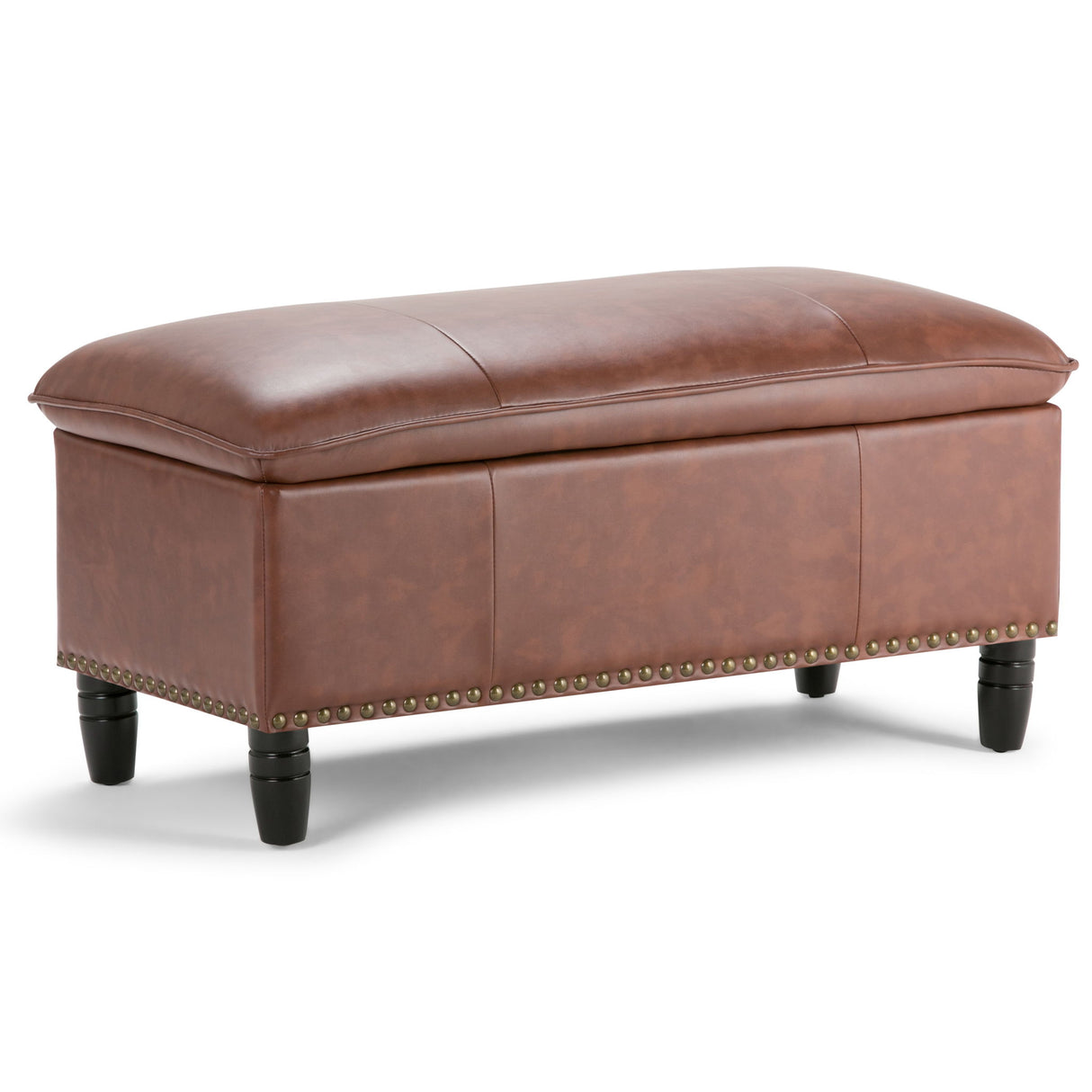 Emily - Storage Ottoman - Cognac by Simpli-Home | Bel Furniture