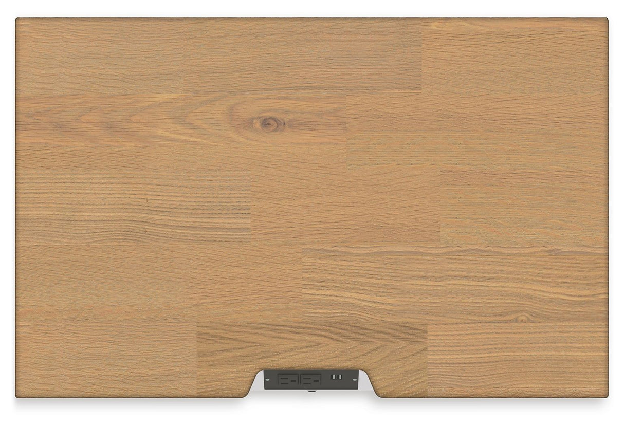 Ashbryn - White / Natural - Three Drawer Night Stand by Benchcraft® | Bel Furniture