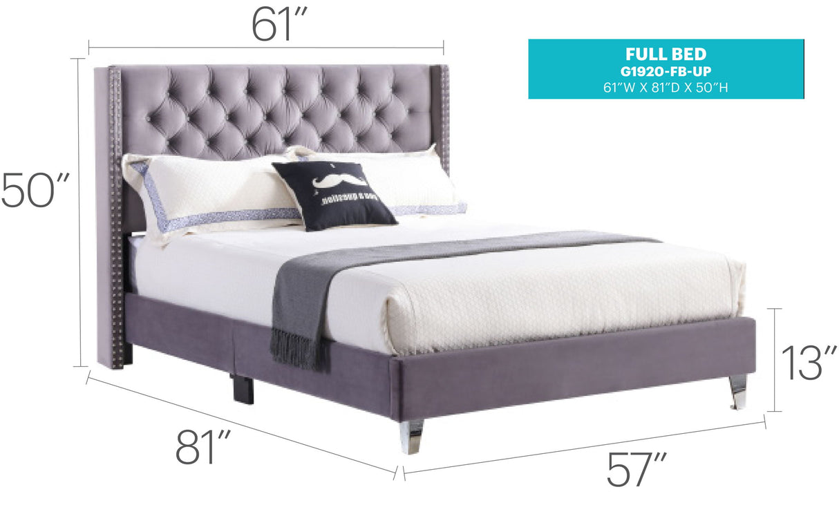 Upholstered Nailhead Trim Chic Bed - view 32