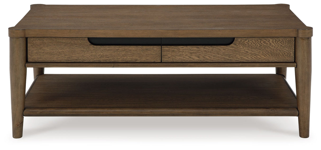 Roanhowe - Brown - Rectangular Cocktail Table by Signature Design by Ashley® | Bel Furniture