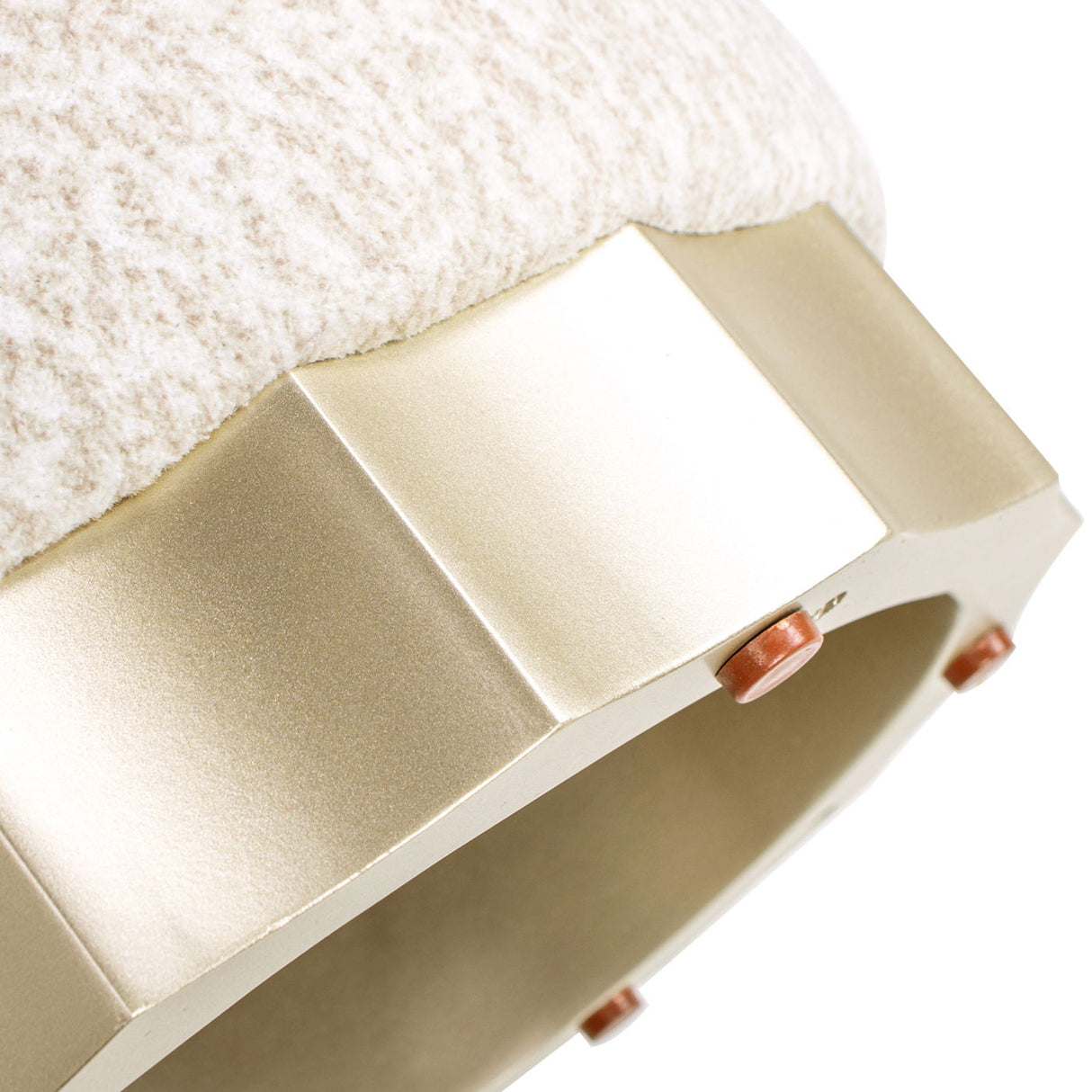 Hampton - Round Upholstered Ottoman With Scalloped Base - Speckled Egg Beige by Jennifer Taylor Home | Bel Furniture