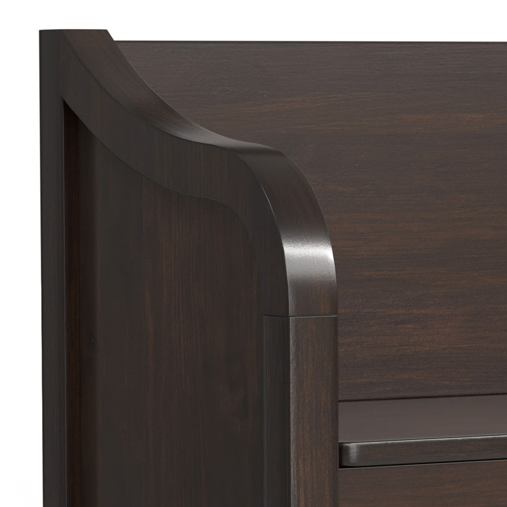 Connaught - Entryway Storage Bench With Shelf - Chestnut by Simpli-Home | Bel Furniture