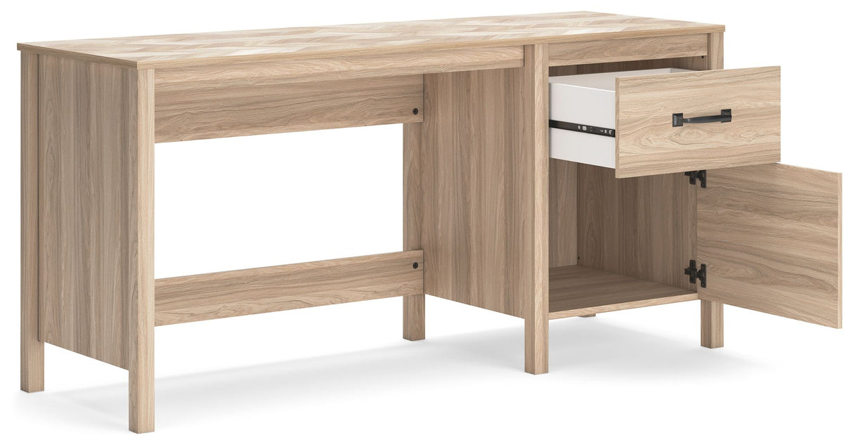 Battelle - Tan - Home Office Desk by Signature Design by Ashley® | Bel Furniture