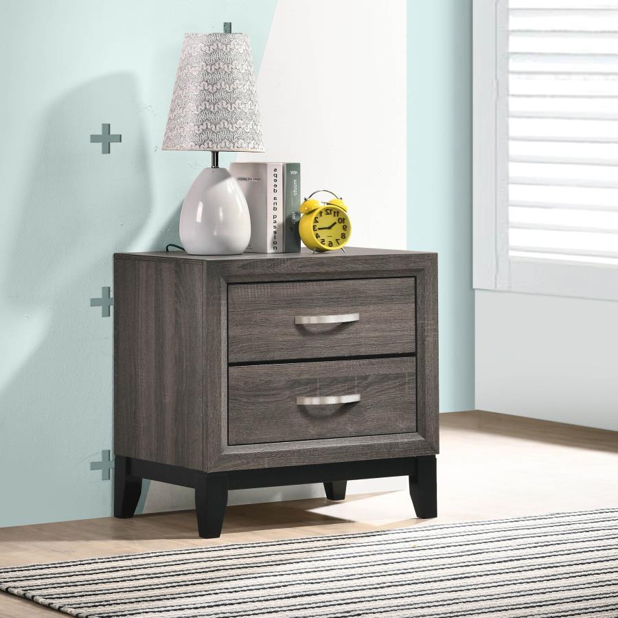 Watson - 2-Drawer Nightstand - Gray Oak by CoasterEveryday | Bel Furniture
