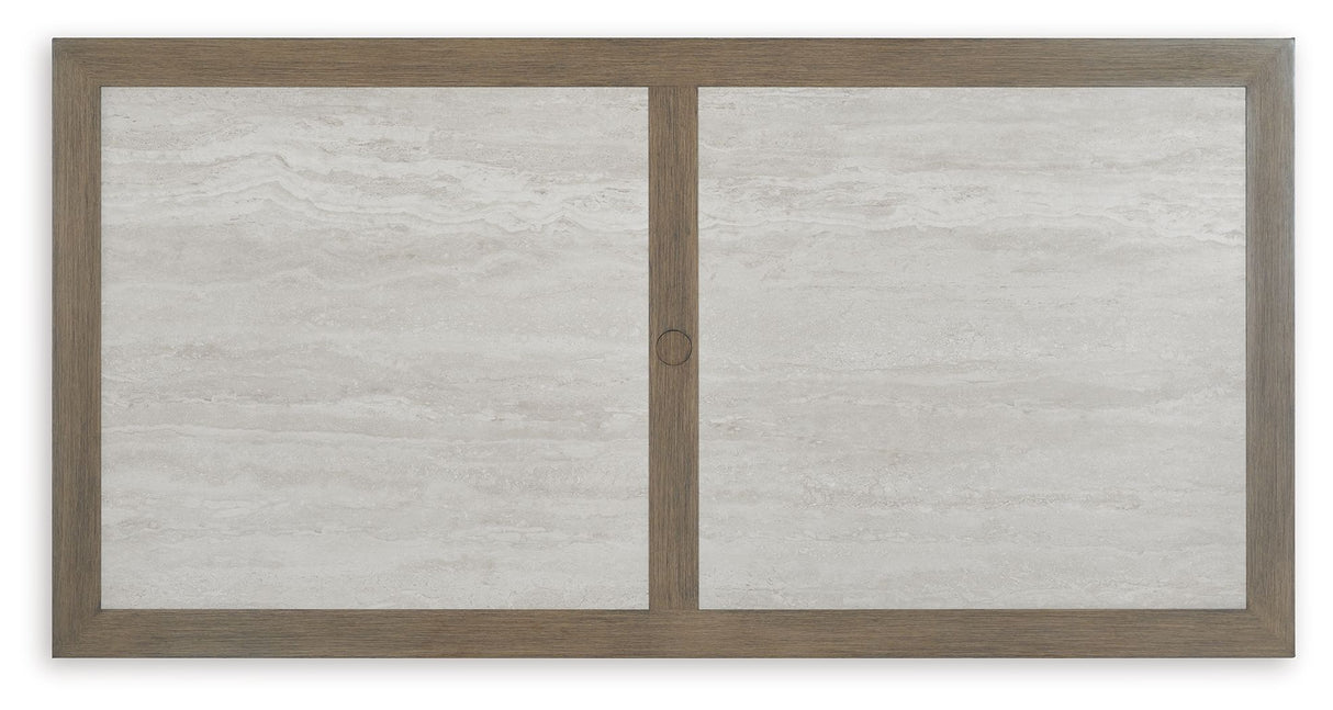 Rainier Ranch - Brown / Beige - Rectangle Dining Table With Umbrella Option by Signature Design by Ashley® | Bel Furniture