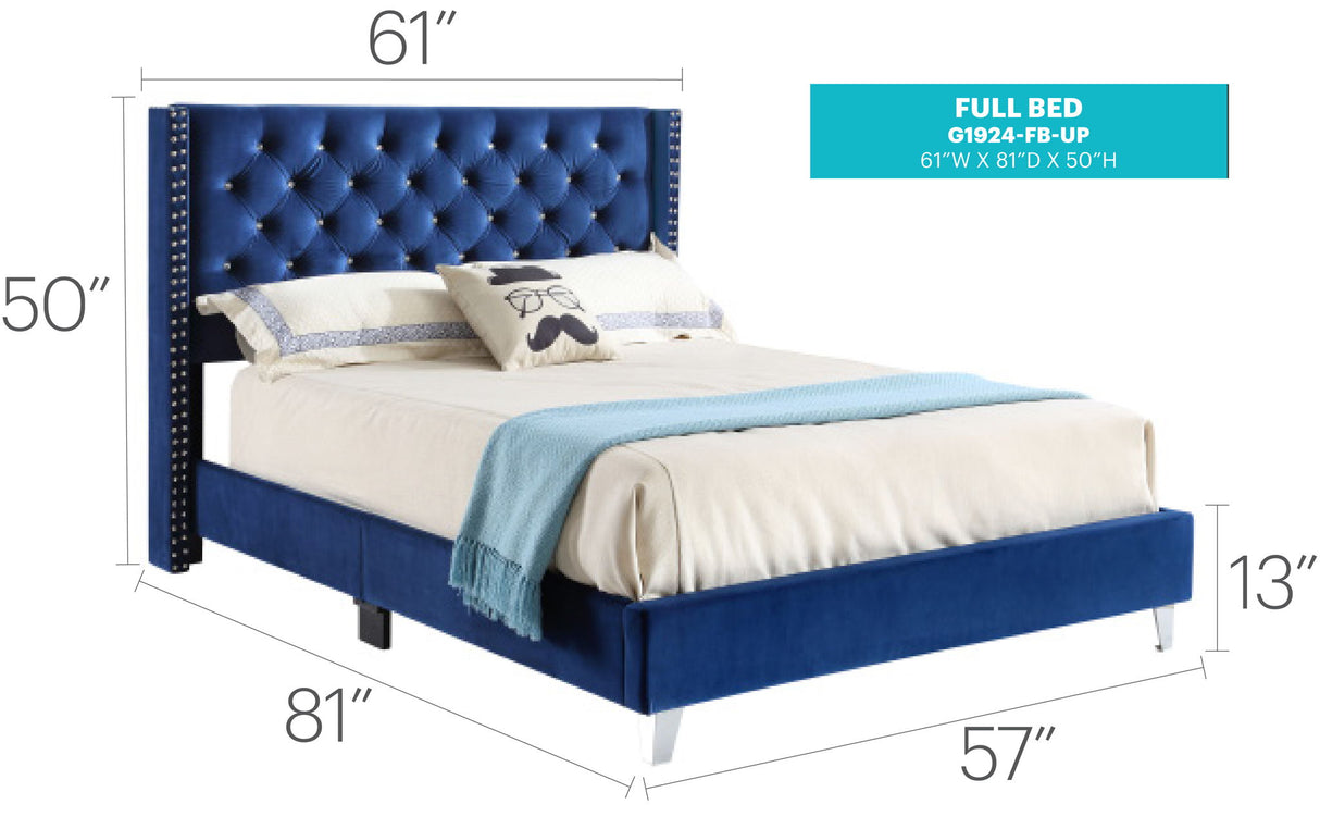 Upholstered Nailhead Trim Chic Bed - view 33